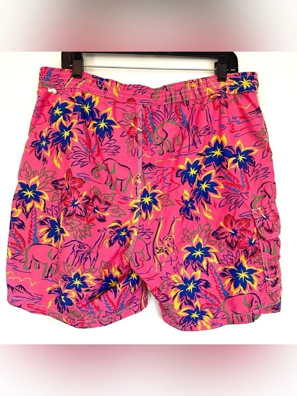Polo Ralph Lauren Pink and Yellow Board Shorts Swimwear Mens Size Large